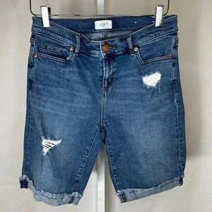 2/$30 Loft Size 4 Bermuda Jorts Shorts Women Blue